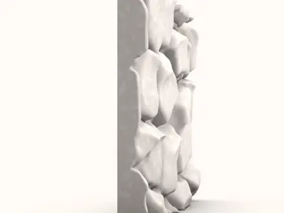 Ancient Battered Stone Wall Section 3D model purchase