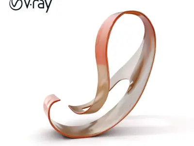 Curved Metal Ribbon Sculpture Model Pack Low-poly 3D model