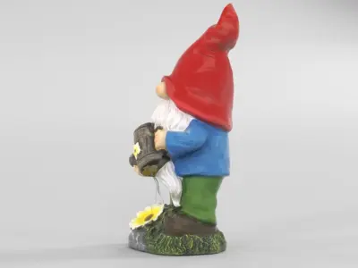 Garden Gnome Statue Outdoor Decor with Watering Can 3D print model