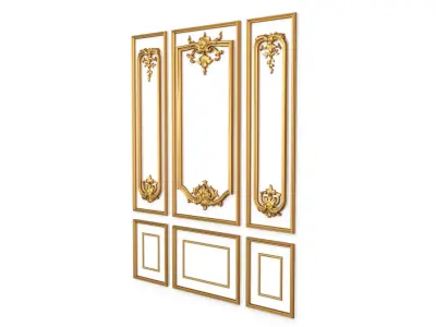Plaster decorative frame 016  3D model