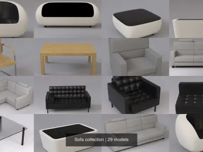 Sofa collection 3D Model Pack