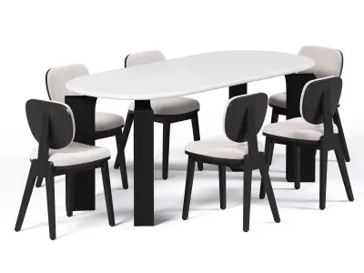 PORZA Chair and SORISA Table 3D model