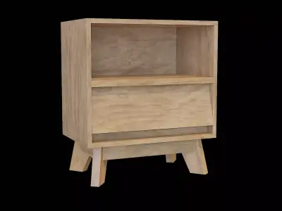 Cabinet wooden 01 Low-poly 3D model