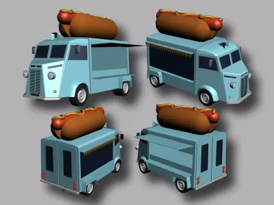 Citroen HY Food Truck Low-poly 3D model