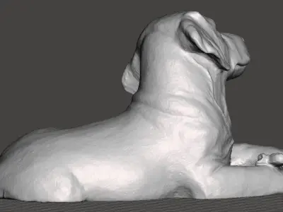yellow lab puppy statue 3D print model