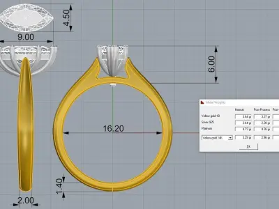 Gold ring  Jewelry 3D print model