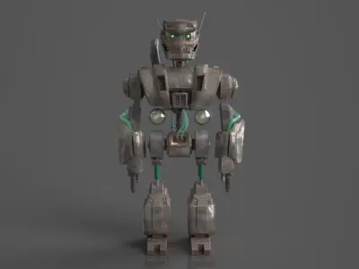 Old Robot Low-poly 3D model