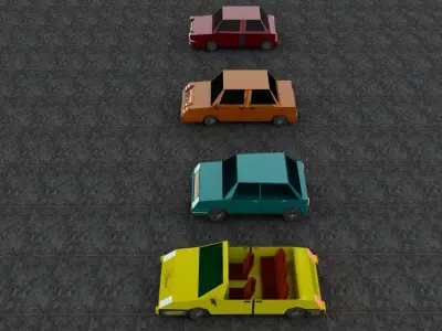Gaming Car Package  Low-poly 3D model