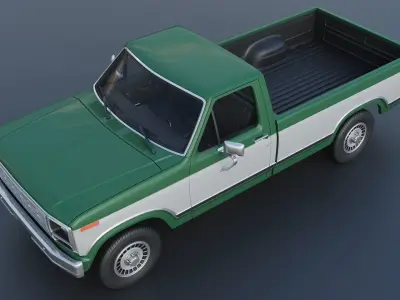 Pickup Truck F-150 Long Bed 1980 3D print model