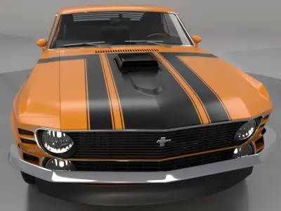 Mustang Boss 1970 High Poly and Low Poly 3D model