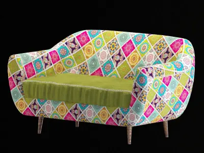 seater sofa Free low-poly 3D model
