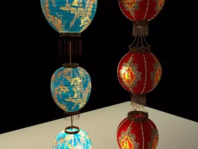 Chinese Red Lantern 3D model 33