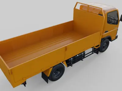 Mitsbishi Fuso flat deck truck 3D model