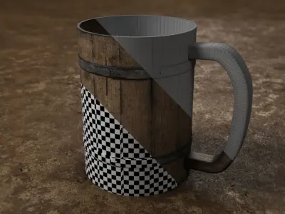 Medieval mug Low-poly 3D model