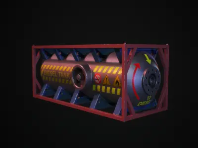 Gas Tank Low-poly 3D model