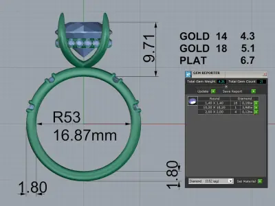 Engagement Ring 3D print model