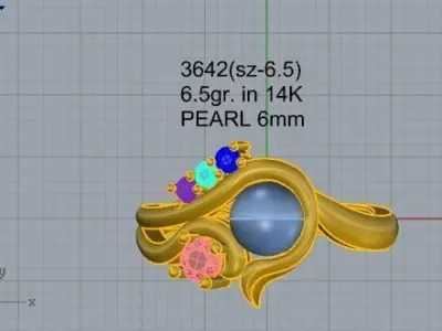 Round Cut Twisted Ring 3642 3D print model
