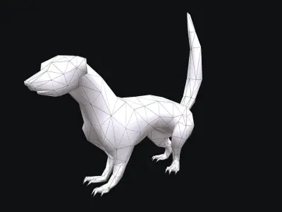 animated weasel Low-poly 3D model