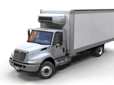 Industrial box truck Low-poly 3D model