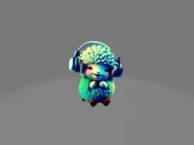 Adorable 3D Model of a Fluffy Sheep Low-poly 3D model