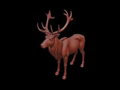 Elk Animal Sculpture 3D print model purchase