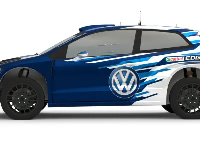  Volkswagen Polo R WRC 3D Model  High-Quality Detailed Design Low-poly 3D model