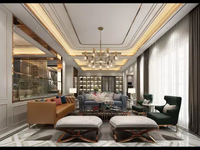 Luxury interior 3D model