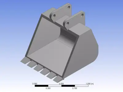 JCB front bucket 3d part model in solidworks design software 3D model