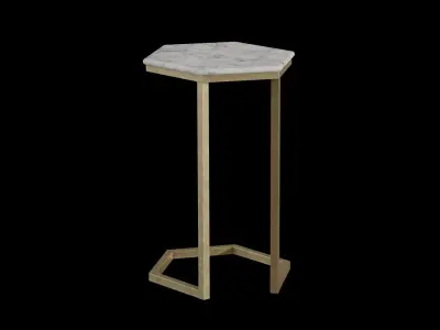 Margaux Laptop Table white marble Low-poly 3D model