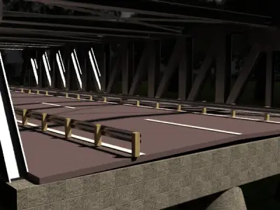 Steel Truss Bridge for Games and Rendering  OBJ FBX STL SKP Low-poly 3D model