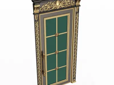 Carved Door Classic 01102 Black Low-poly 3D model