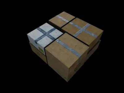 Cardboard Boxes Pack 1 Low-poly 3D model