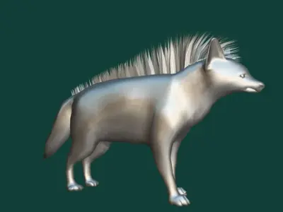 Aardwolf Hyena Animal  Low-poly 3D model