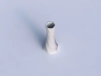 Vase twisted squeezed hexagon with bent extruded lines 2 3D print model