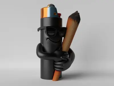 Lit Lighter  The High Lighter Mascot 3D print model