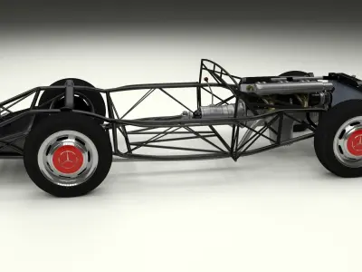 Mercedes 300SL with chassis Pack 3D model