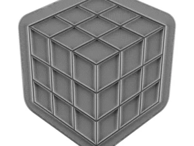 Rubik Cube Neon Sign 3D model