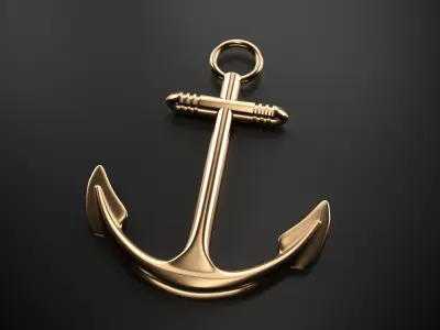 Anchor 3D golden 3D model