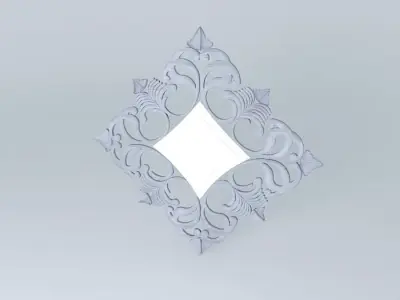 Silver and gold antique mirror Free 3D model