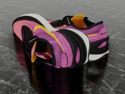 Nike 3D Shoes - Pink - Yellow - NSW-WFFL1 Series Low-poly 3D model