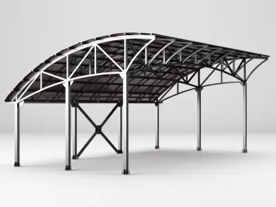 Metall carport 1 3D model