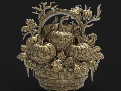 pumpkin basket 3D print model