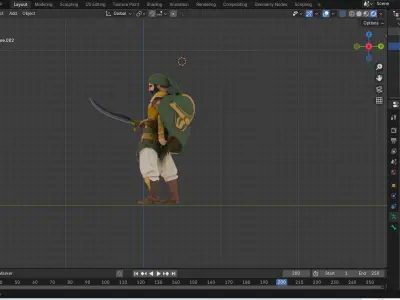 High Quality Arabic Warrior FBX Rigged with Animations 3D model