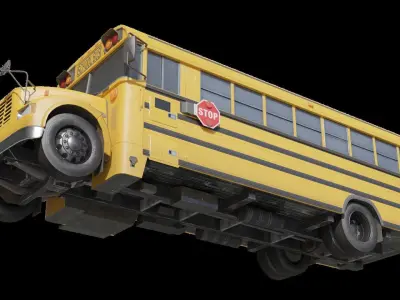 Low-Poly School Bus 3D model Low-poly 3D model