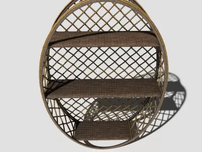 Rattan Hanging Shelf 3D model