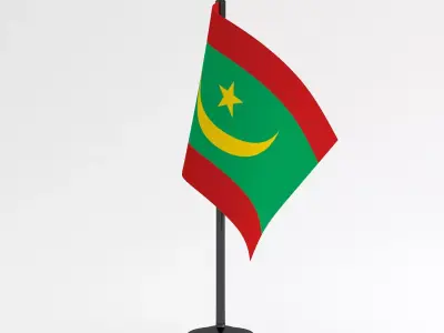 Table Flag Mauritania 3D model