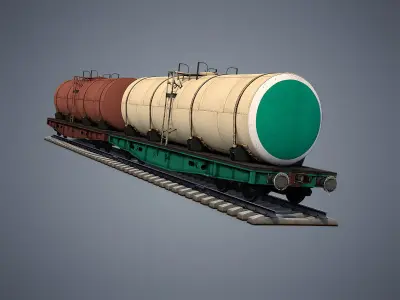 Tank wagon Low-poly 3D model