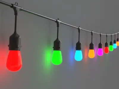 String Christmas Lights V9 Low-poly 3D model