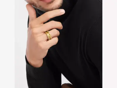 BULGARI - BZERO1 - RING - SEMI PAVED EDGES 3D print model