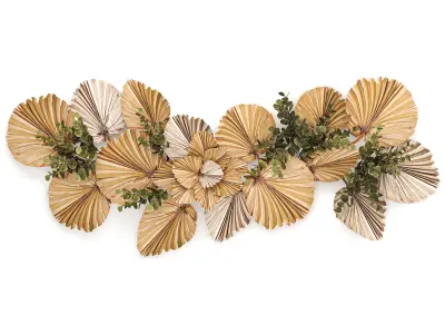 Wall panel made of dry palm leaves 222 3D model